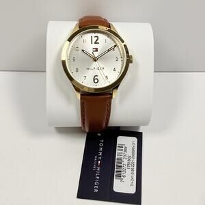 Tommy Hilfiger 1781802 White Dial Brown Leather Strap 38mm Women’s Watch